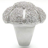Alamode Rhodium Brass Ring with AAA Grade CZ in Clear - Alamode - Flyclothing LLC