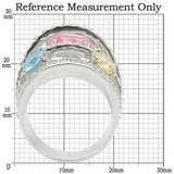 Alamode Rhodium Brass Ring with AAA Grade CZ in Rose - Alamode - Flyclothing LLC