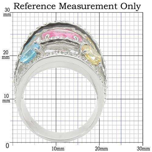 Alamode Rhodium Brass Ring with AAA Grade CZ in Rose - Alamode - Flyclothing LLC