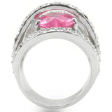 Alamode Rhodium Brass Ring with AAA Grade CZ in Rose - Alamode - Flyclothing LLC