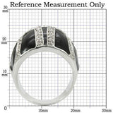 Alamode Rhodium Brass Ring with AAA Grade CZ in Clear - Alamode
