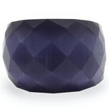 Alamode Gold Brass Ring with Semi-Precious Cat Eye in Montana - Alamode