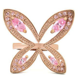 Alamode Rose Gold Brass Ring with AAA Grade CZ in Rose - Alamode - Flyclothing LLC