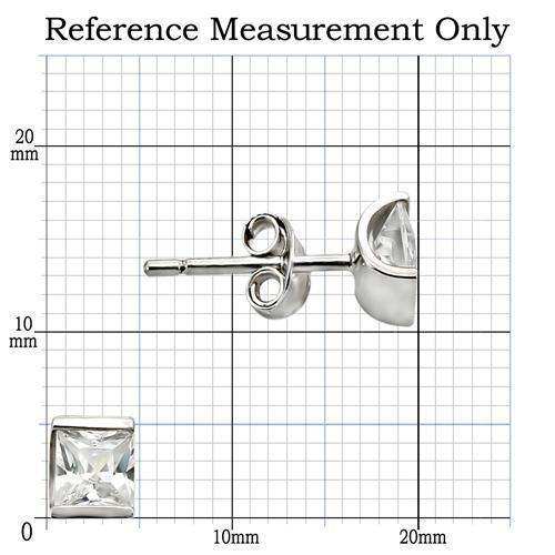 Alamode Rhodium 925 Sterling Silver Earrings with AAA Grade CZ in Clear - Alamode - Flyclothing LLC