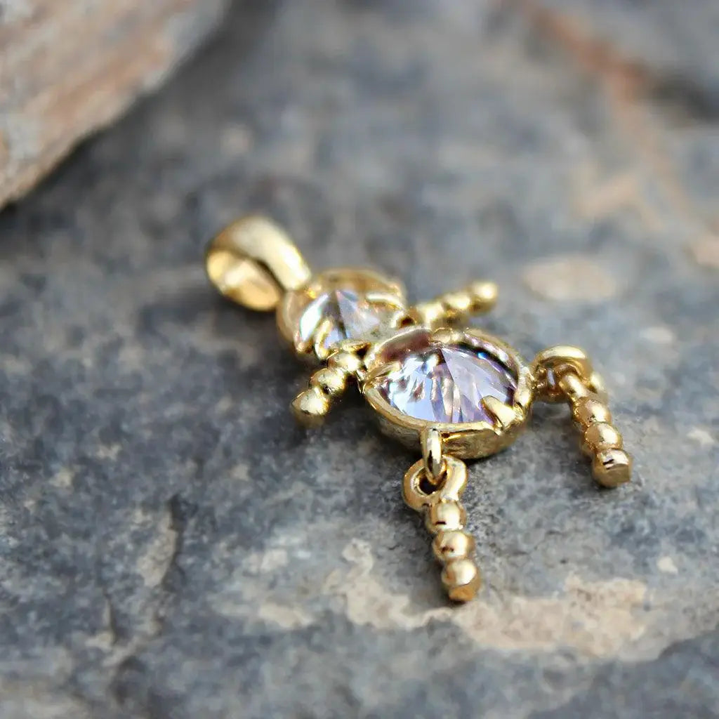Alamode Gold Plating Brass Pendant with AAA CZ in Light Amethyst - Alamode - Flyclothing LLC
