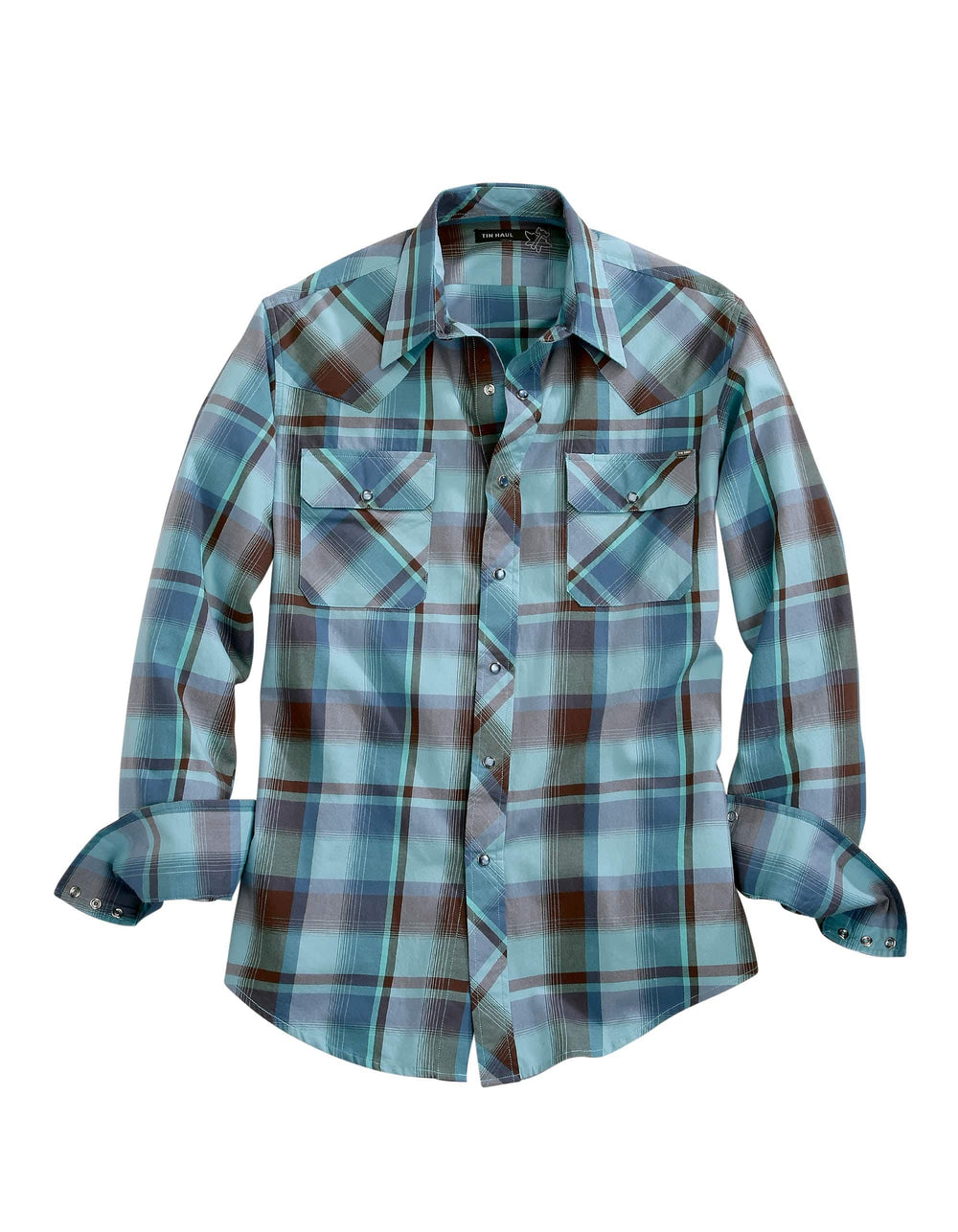 Tin Haul MENS WEST CHECK LONG SLEEVE SNAP SHIRT - Tin Haul