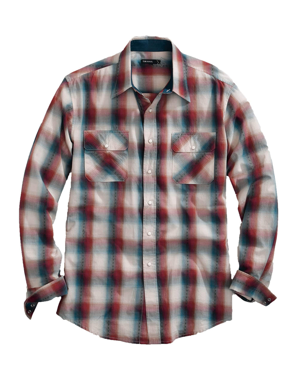 Tin Haul MENS LONG SLEEVE SNAP OMBRE DOBBY WESTERN SHIRT