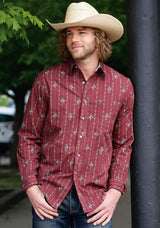 Tin Haul MENS LONG SLEEVE SNAP ARROW AZTEC STRIPE WESTERN SHIRT - Tin Haul - Flyclothing LLC