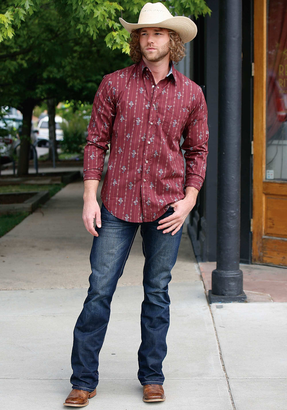 Tin Haul MENS LONG SLEEVE SNAP ARROW AZTEC STRIPE WESTERN SHIRT - Tin Haul - Flyclothing LLC