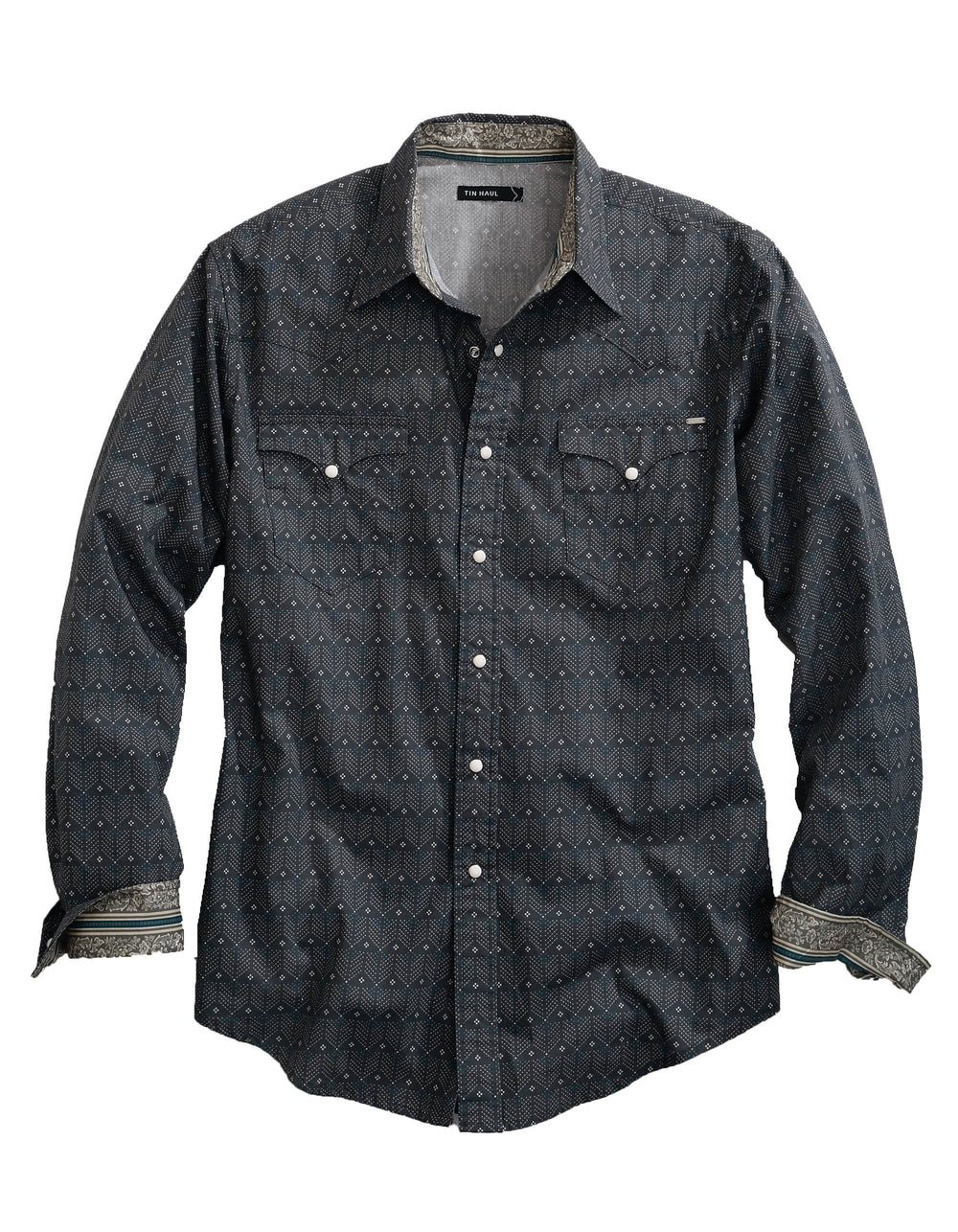 Tin Haul MENS LONG SLEEVE SNAP ARROW POINTS PRINT WESTERN SHIRT