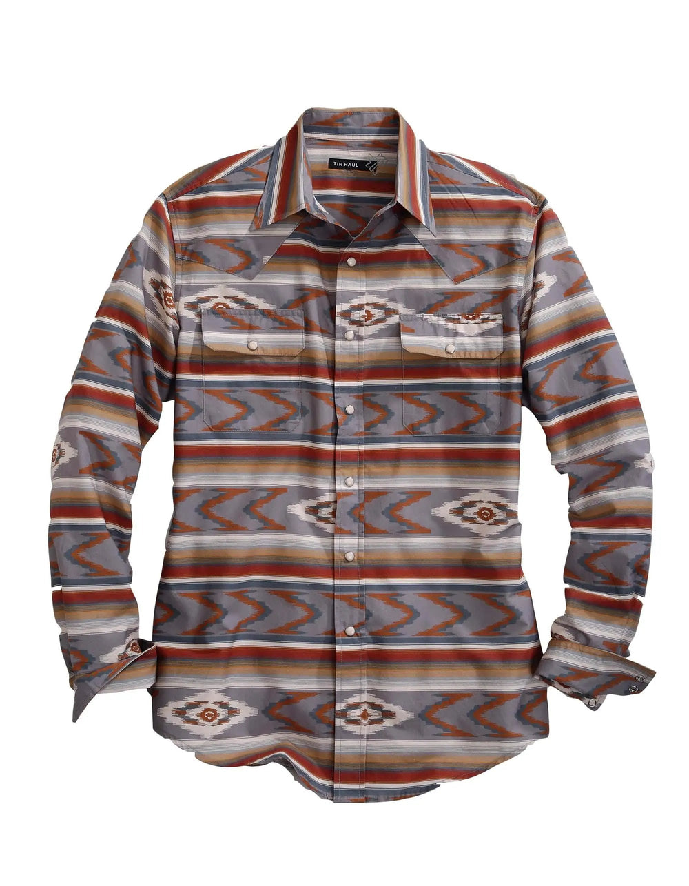 Tin Haul MENS LONG SLEEVE SNAP ARROWHEAD SERAPE WESTERN SHIRT - Tin Haul