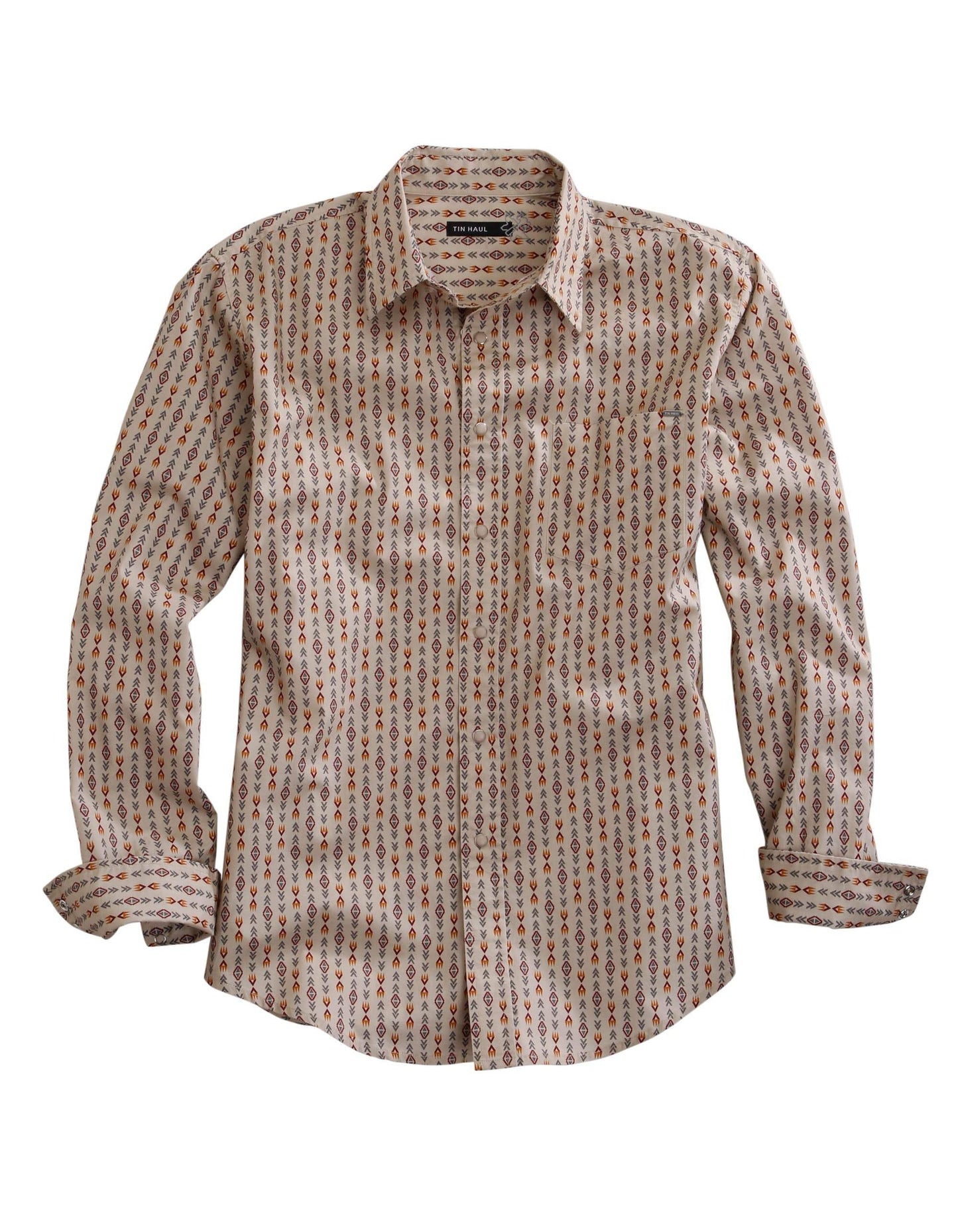 Tin Haul MENS LONG SLEEVE SNAP MODERN PETROGLYPHS PRINT WESTERN SHIRT - Tin Haul - Flyclothing LLC