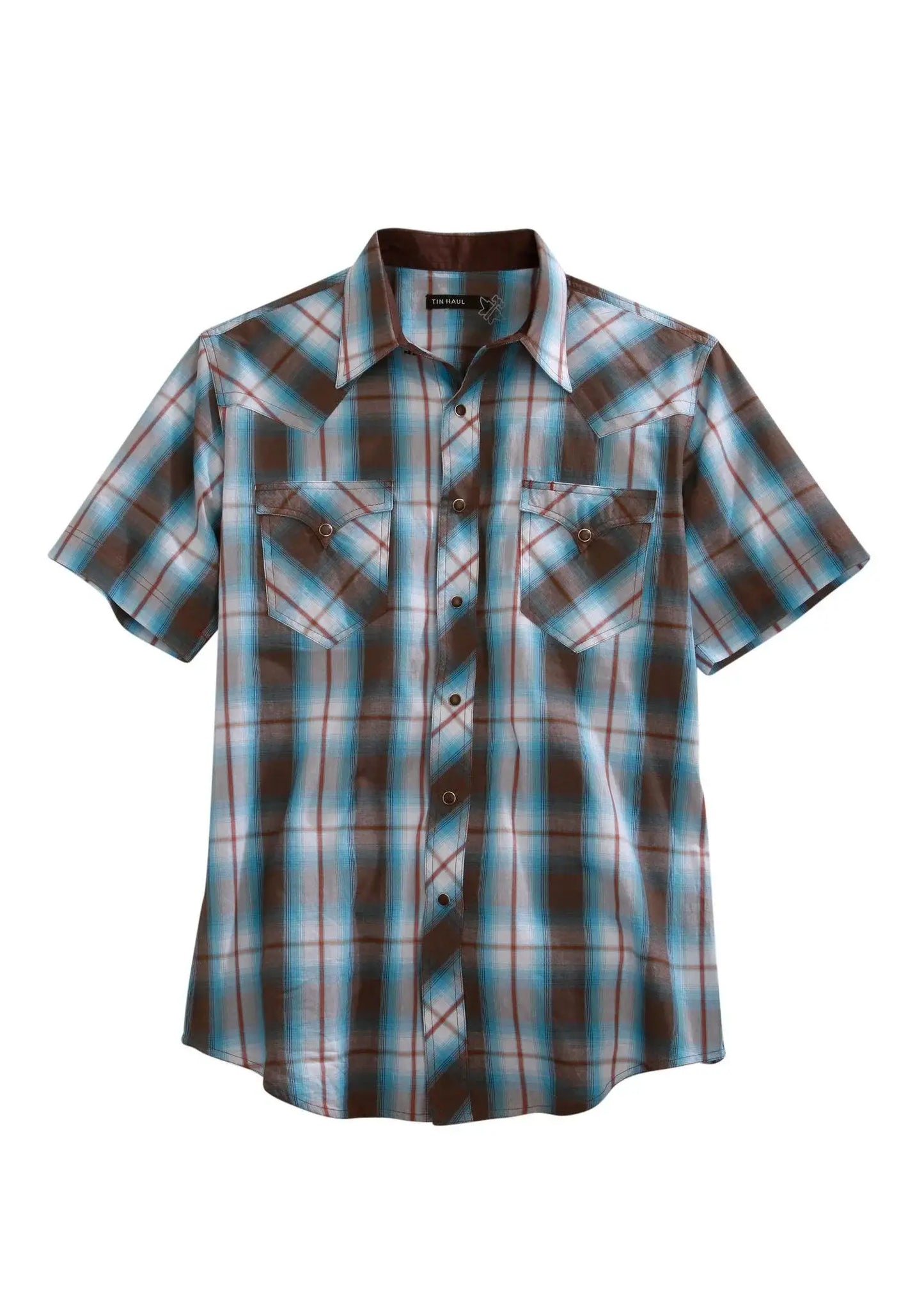 Tin Haul Mens Short Sleeve Western Snap Shirt - Tin Haul - Flyclothing LLC