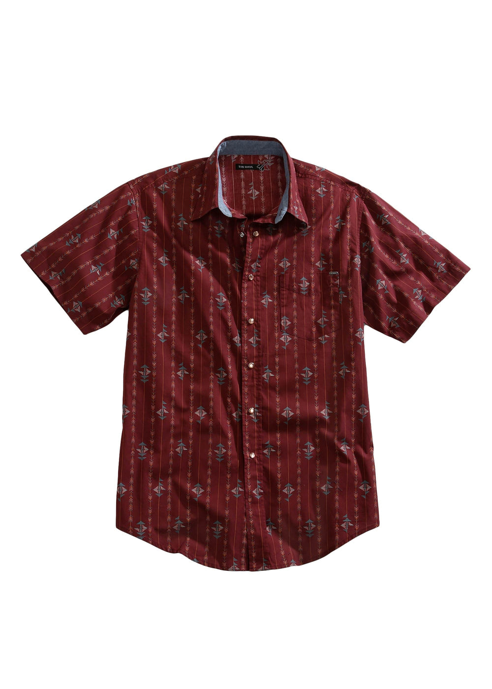 Tin Haul MENS SHORT SLEEVE SNAP ARROW AZTEC STRIPE WESTERN SHIRT - Tin Haul