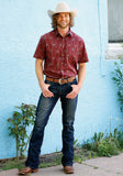 Tin Haul MENS SHORT SLEEVE SNAP ARROW AZTEC STRIPE WESTERN SHIRT - Flyclothing LLC