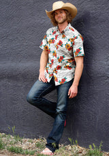 Tin Haul MENS SHORT SLEEVE SNAP LANDSCAPE TROPICAL WESTERN SHIRT - Tin Haul - Flyclothing LLC