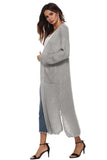 Long Sleeve Open Front Buttoned Cardigan - Trendsi - Flyclothing LLC