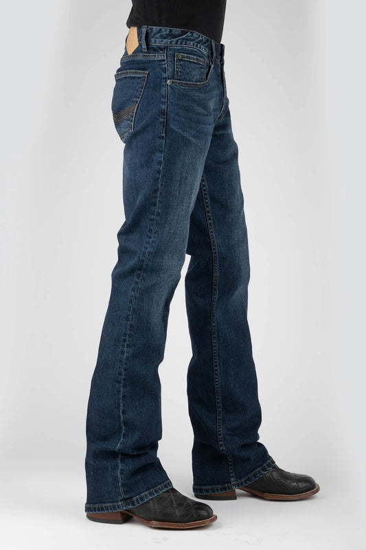Tin Haul MENS HEAVY EMBROIDERY DOUBLE V BACK POCKET EMBROIDERY JEANS - Tin Haul