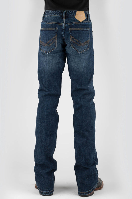 Tin Haul MENS HEAVY EMBROIDERY DOUBLE V BACK POCKET EMBROIDERY JEANS - Flyclothing LLC