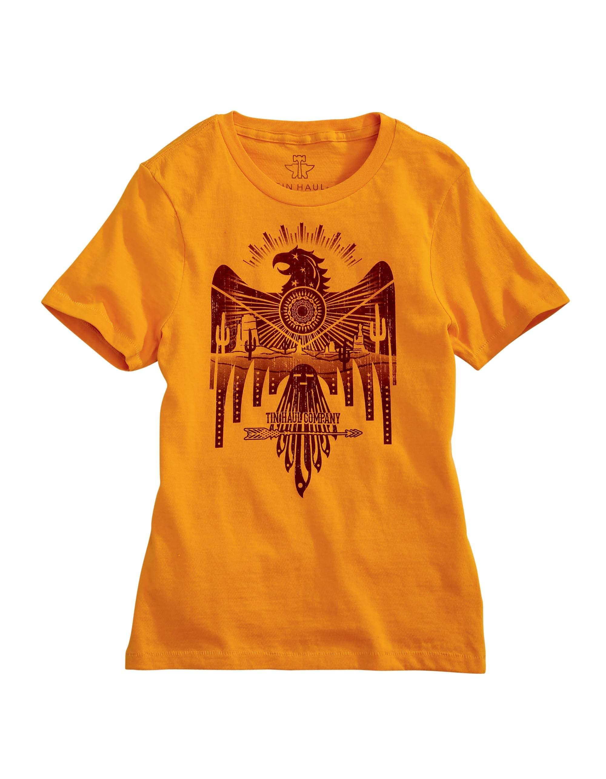 Tin Haul WOMENS TIN HAUL COMPANY EAGLE SCREEN PRINT GOLD SHORT SLEEVE T-SHRT - Tin Haul - Flyclothing LLC