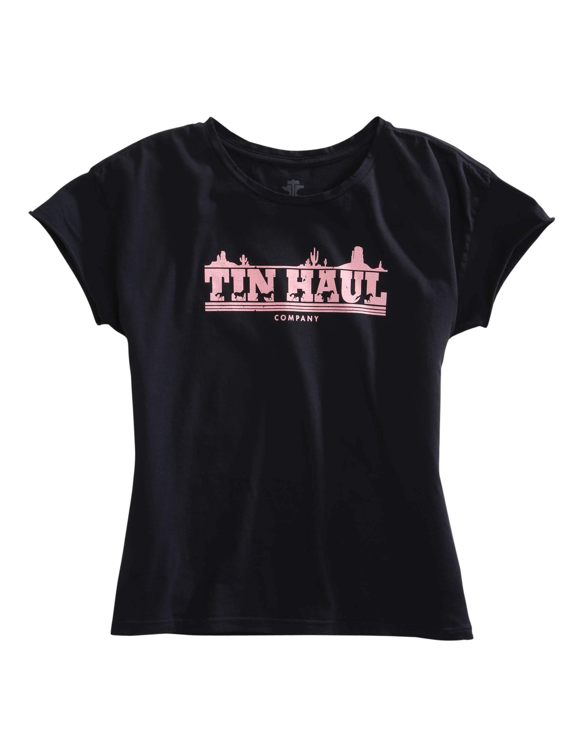 Tin Haul WOMENS LONG SLEEVE KNIT TIN HAUL RUNNING HORSES SCREEN PRINT SHIRT - Tin Haul - Flyclothing LLC