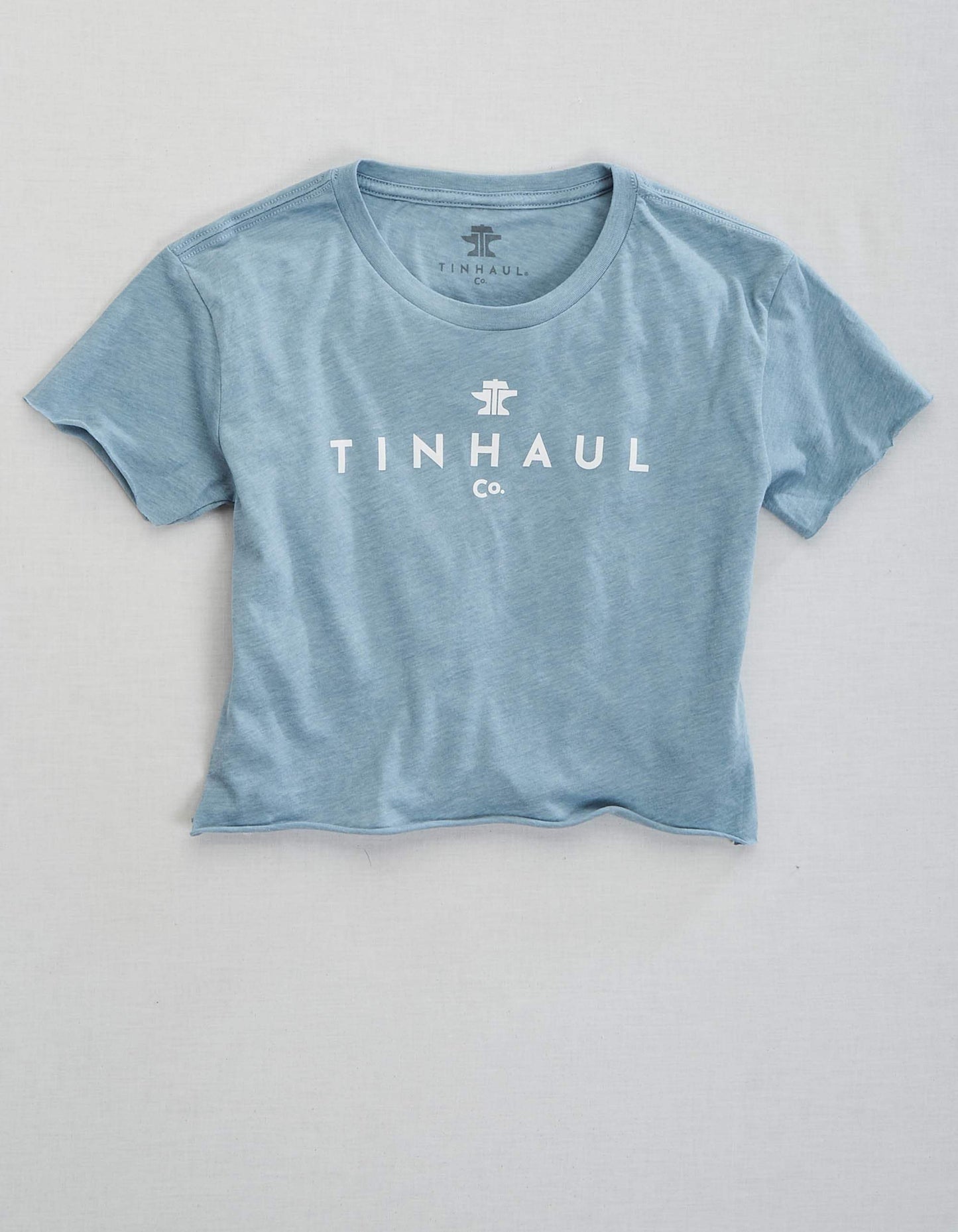 Tin Haul WOMENS LONG SLEEVE KNIT TIN HAUL LOGO CROP TOP SCREEN PRINT SHIRT - Tin Haul - Flyclothing LLC