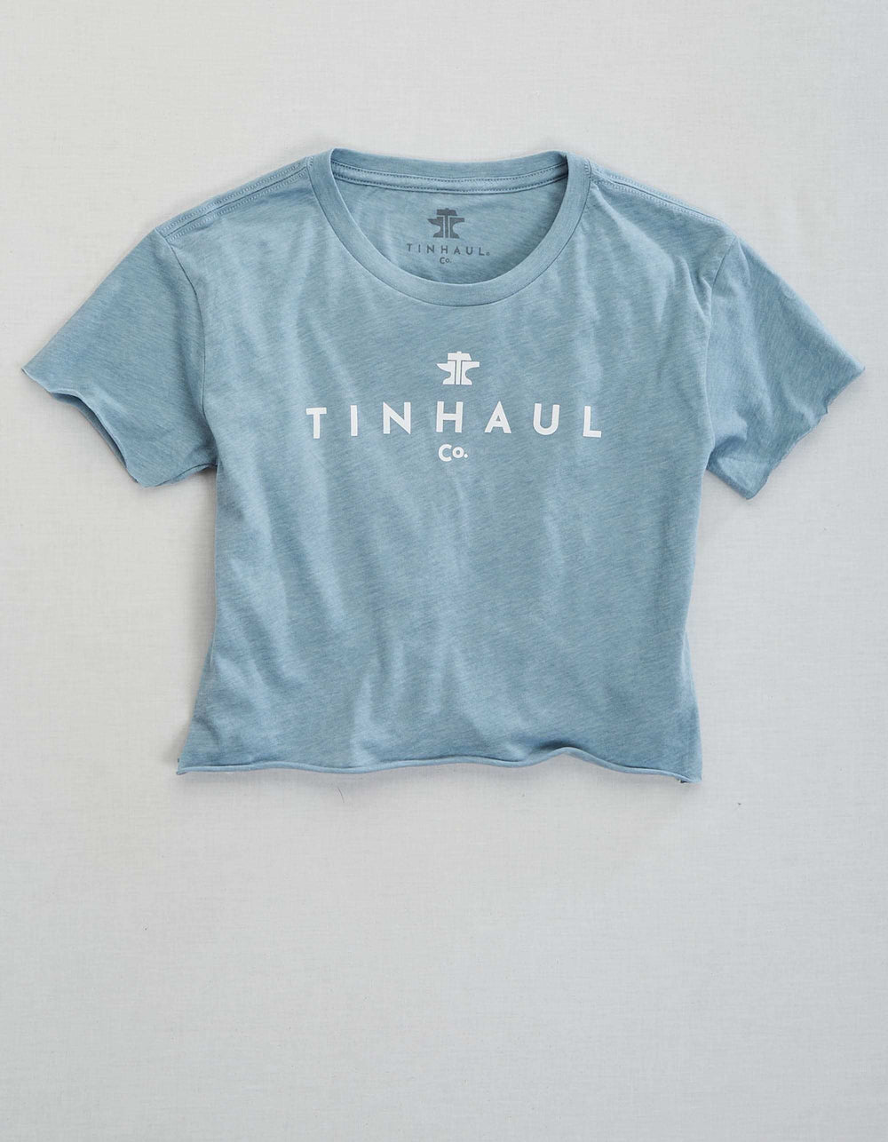 Tin Haul WOMENS LONG SLEEVE KNIT TIN HAUL LOGO CROP TOP SCREEN PRINT SHIRT - Tin Haul - Flyclothing LLC