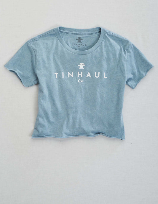 Tin Haul WOMENS LONG SLEEVE KNIT TIN HAUL LOGO CROP TOP SCREEN PRINT SHIRT - Tin Haul - Flyclothing LLC