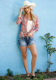 Tin Haul WOMENS LONG SLEEVE SNAP SOUTHWEAT SERAPE PRINT WESTERN SHIRT - Tin Haul - Flyclothing LLC