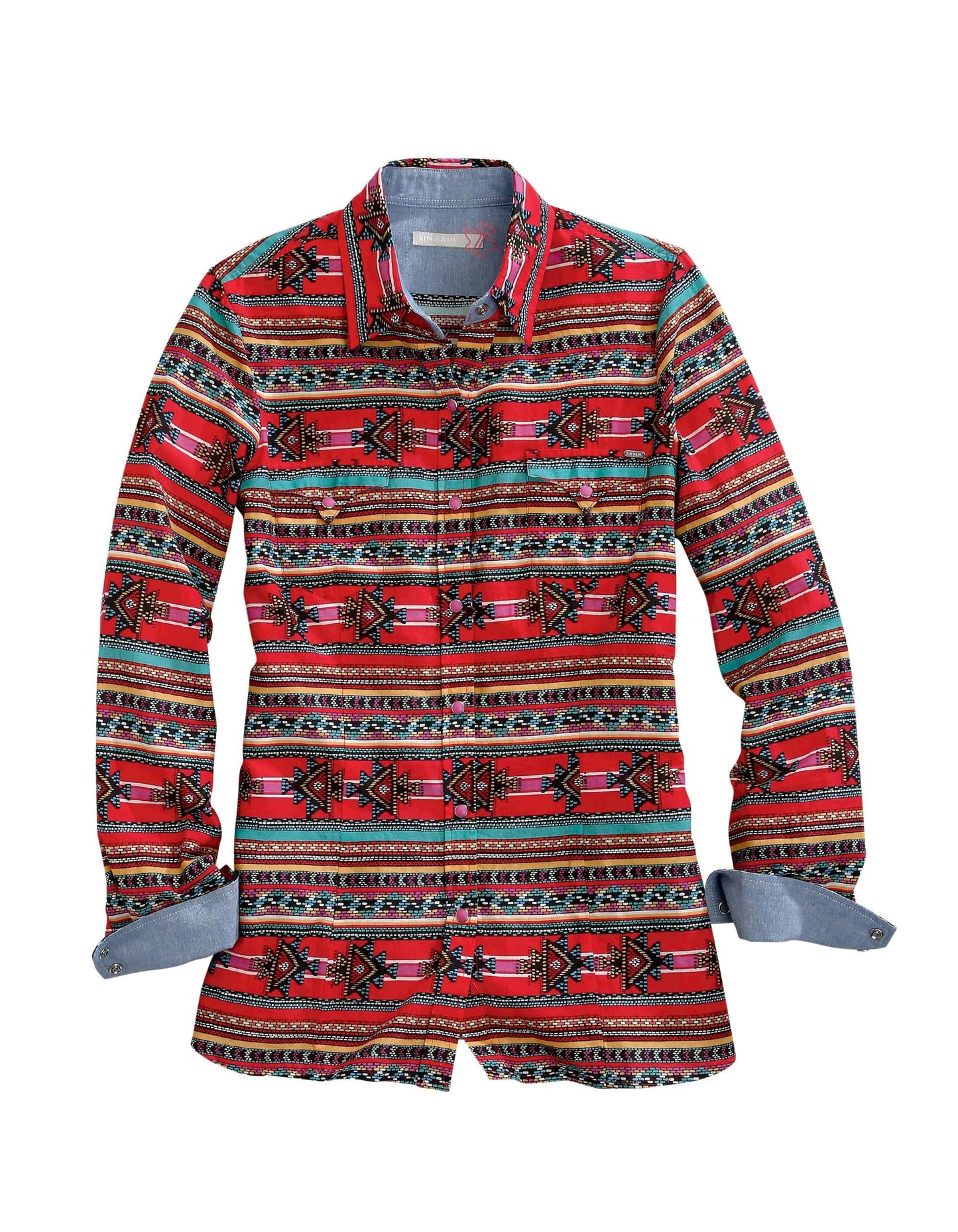 Tin Haul WOMENS DASH AZTEC PRINT LONG SLEEVE SNAP SHIRT - Tin Haul - Flyclothing LLC