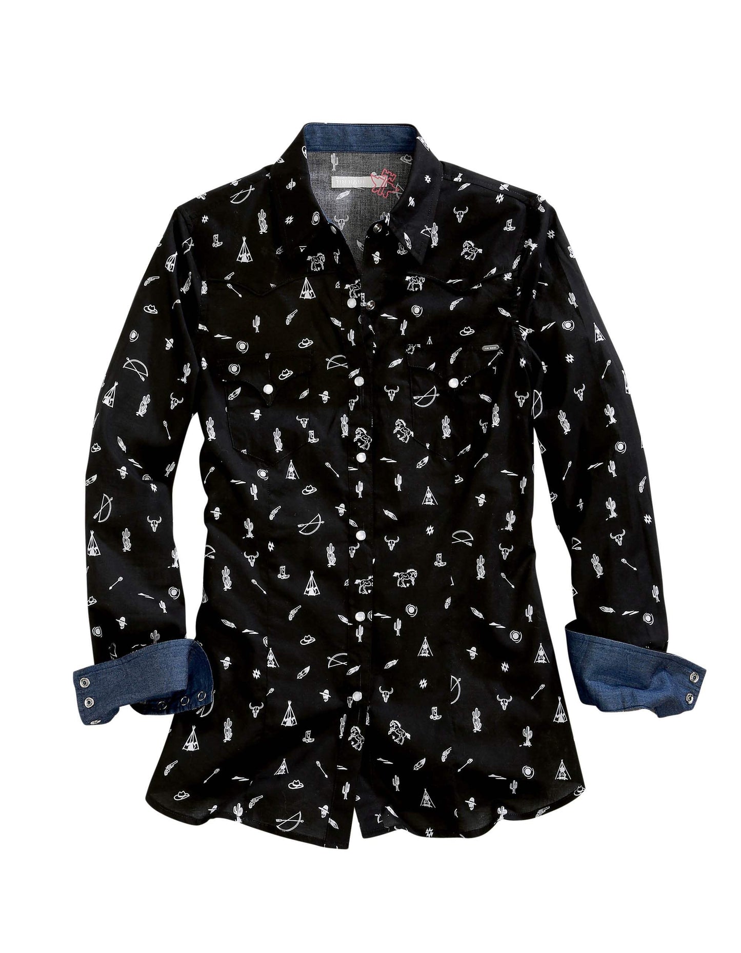Tin Haul WOMENS WESTERN DITSY LONG SLEEVE SNAP SHIRT - Tin Haul - Flyclothing LLC