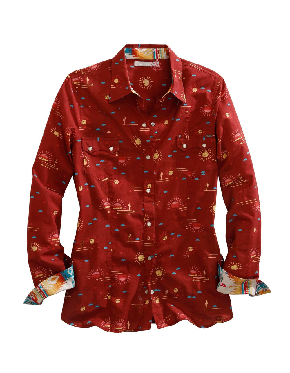 Tin Haul WOMENS LONG SLEEVE SNAP SANTA FE SUN WESTERN SHIRT - Tin Haul - Flyclothing LLC