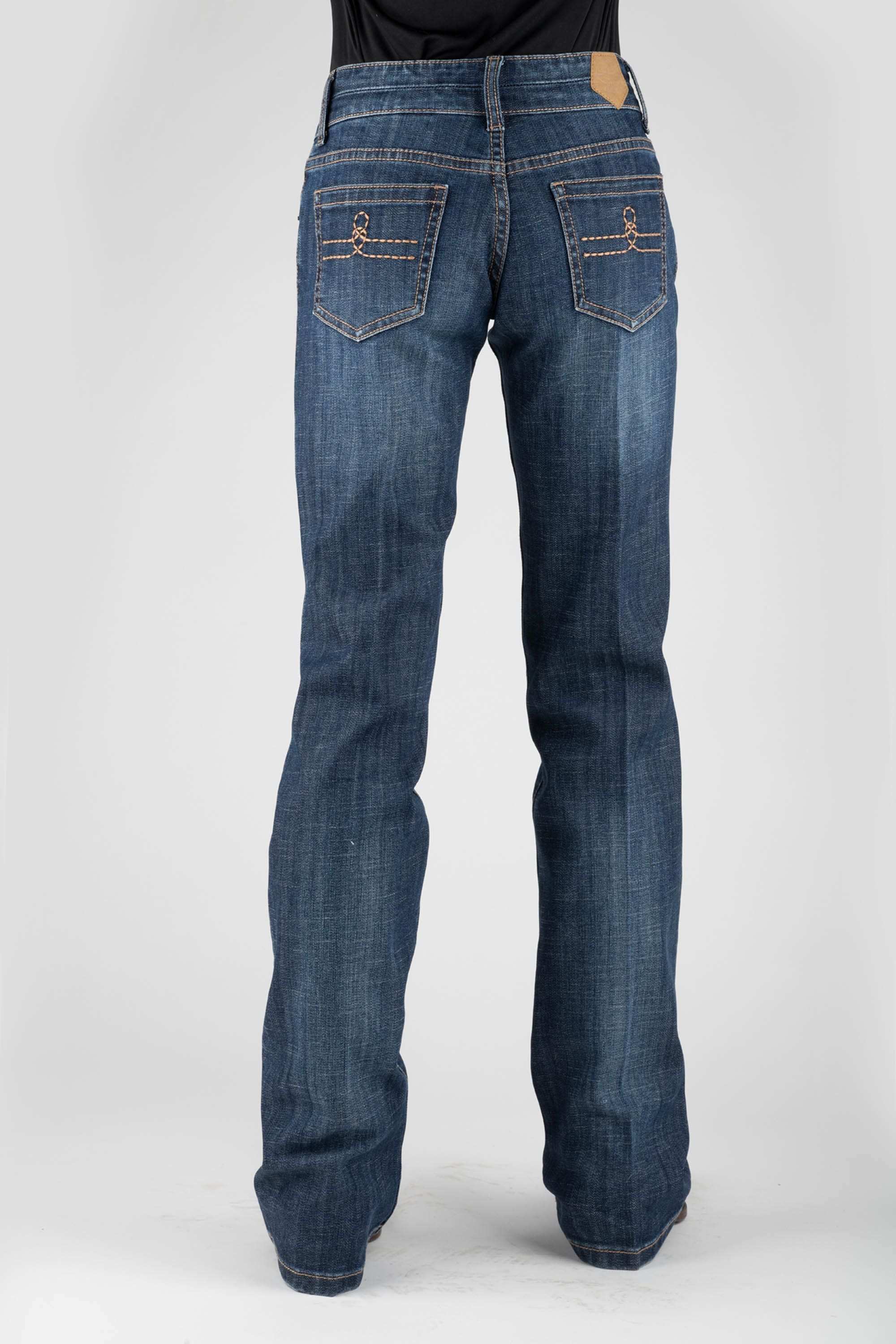 Tin Haul WOMENS DOUBLE X LOOP EMBROIDERY ON BACK POCKET JEANS - Tin Haul - Flyclothing LLC