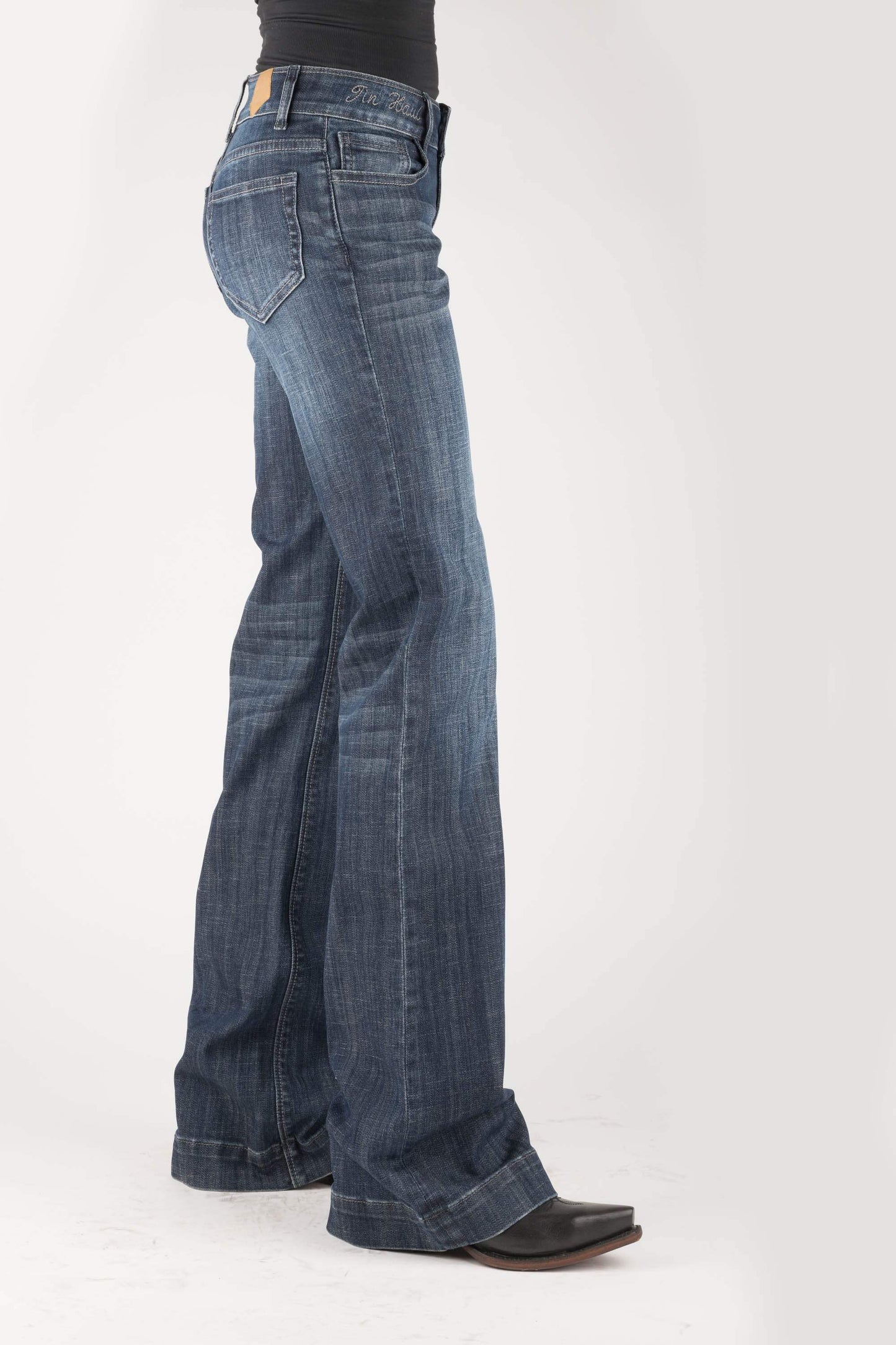 Tin Haul WOMENS PLAIN BACK POCKET TIN HAUL EMBROIDERY ON WAIST JEANS - Tin Haul - Flyclothing LLC