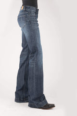 Tin Haul WOMENS PLAIN BACK POCKET TIN HAUL EMBROIDERY ON WAIST JEANS - Tin Haul - Flyclothing LLC