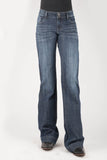 Tin Haul WOMENS PLAIN BACK POCKET TIN HAUL EMBROIDERY ON WAIST JEANS - Tin Haul