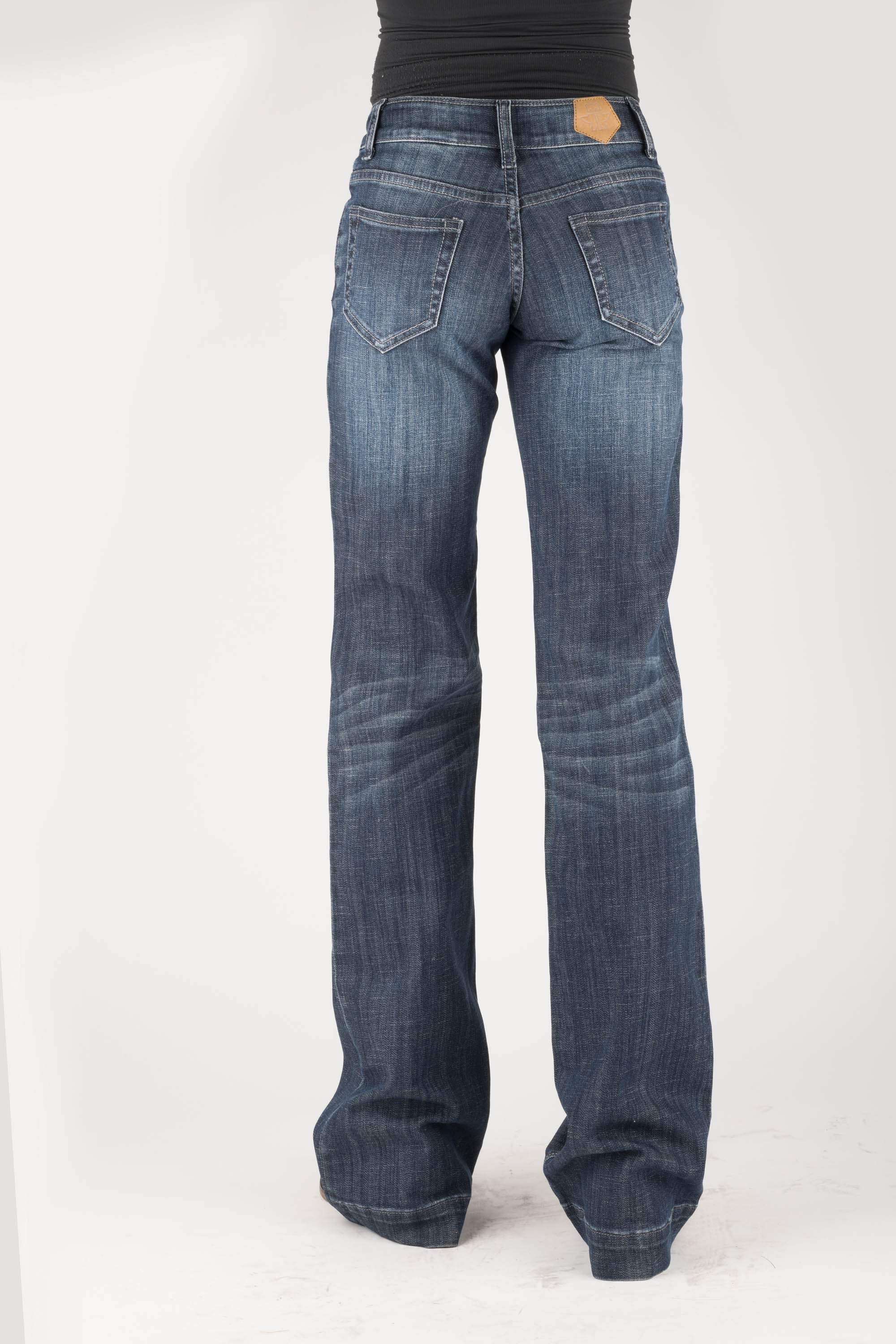 Tin Haul WOMENS PLAIN BACK POCKET TIN HAUL EMBROIDERY ON WAIST JEANS - Tin Haul - Flyclothing LLC