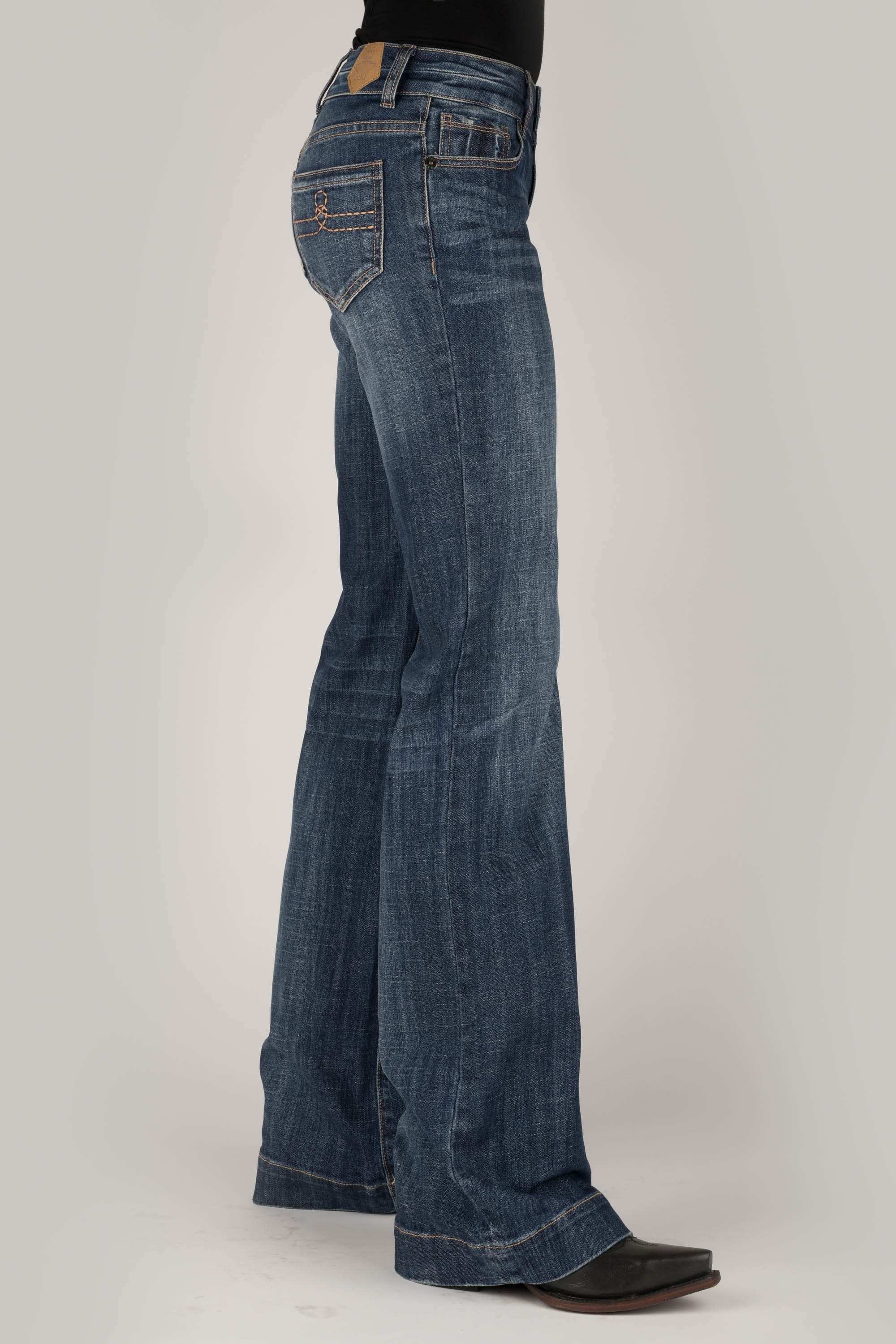 Tin Haul WOMENS DOUBLE LOOP GOLD STITCHING ON BACK POCKET JEANS - Tin Haul - Flyclothing LLC