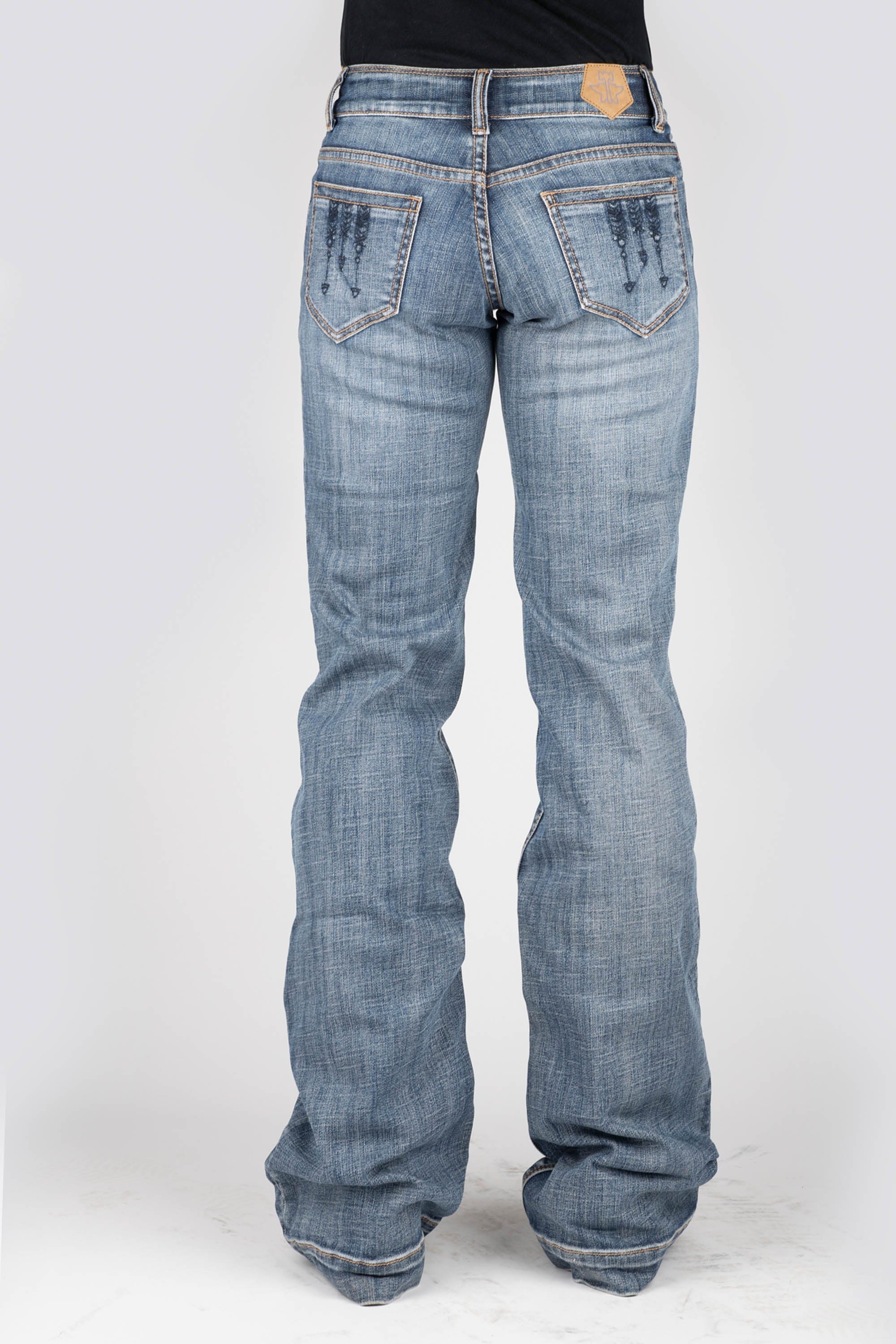 Tin Haul WOMENS BLUE EMBROIDERY BACK POCKET JEANS - Tin Haul