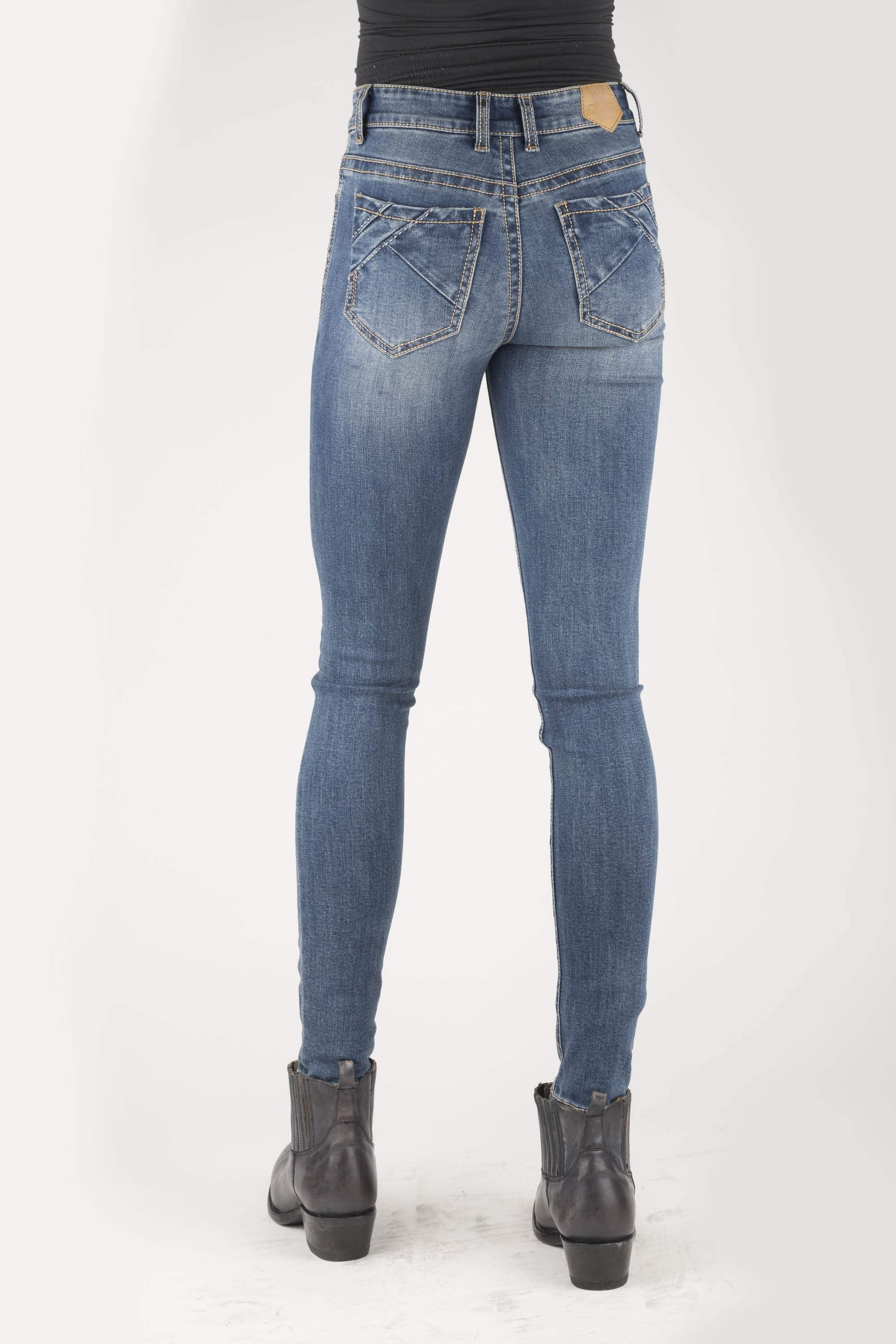 Tin Haul WOMENS PIECED BACK POCKET HIGH RISE SKINNY JEANS - Tin Haul - Flyclothing LLC