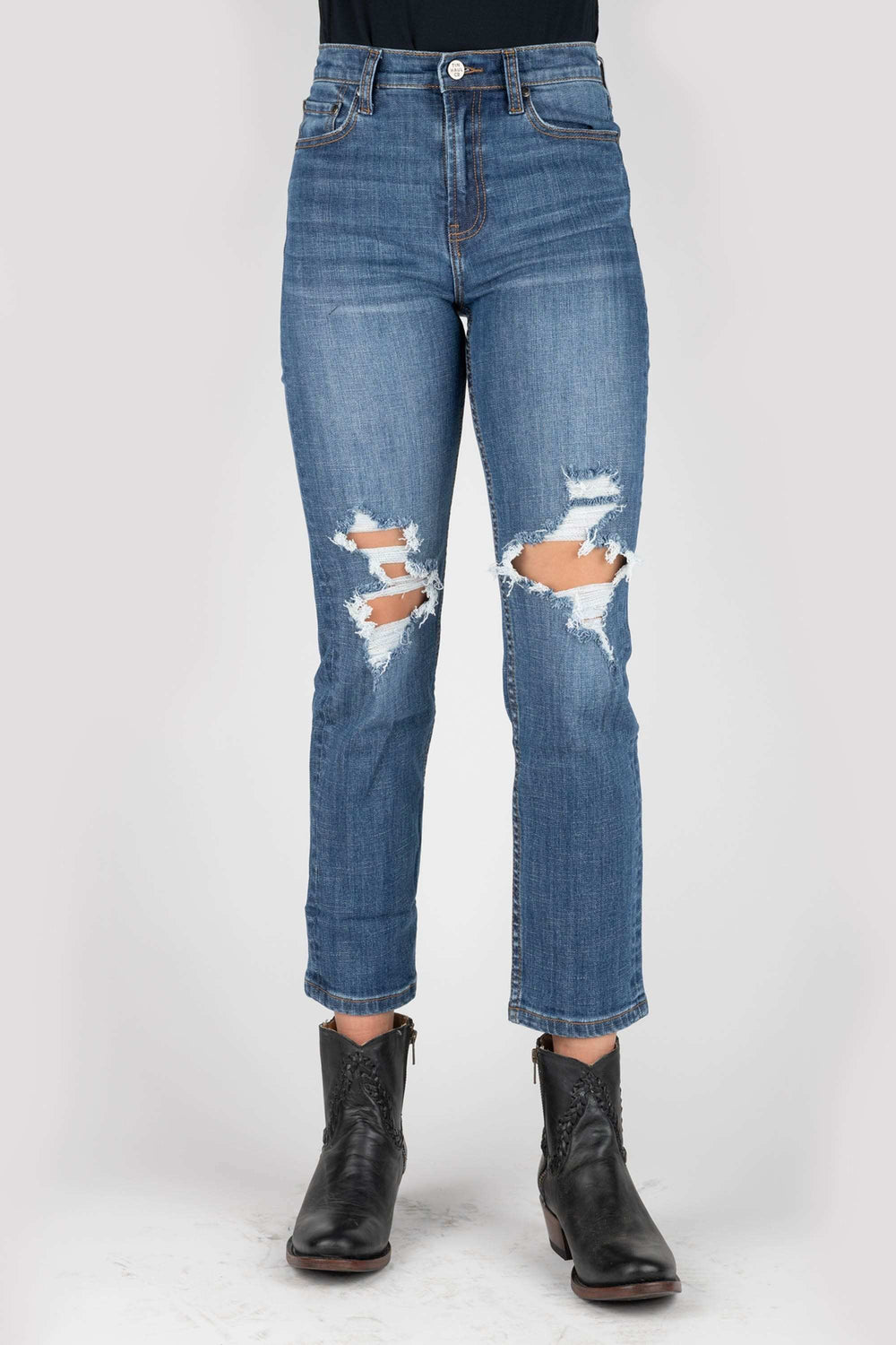 Tin Haul WOMENS HIGHRISE STRAIGHT CROP JEANS - Tin Haul - Flyclothing LLC