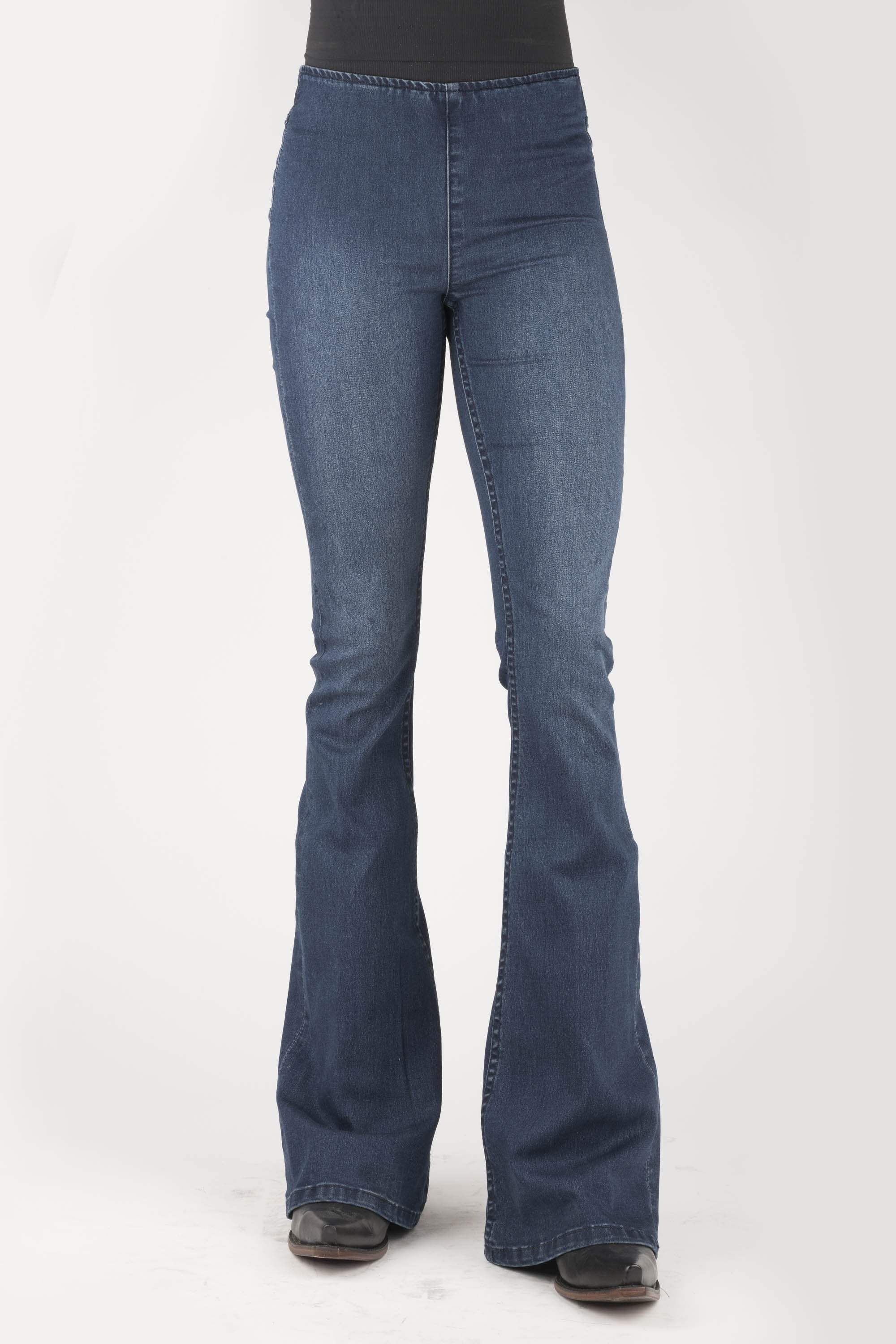Tin Haul WOMENS HIGH RISE SKINNY FLARE ELASTIC WAIST JEANS - Tin Haul - Flyclothing LLC