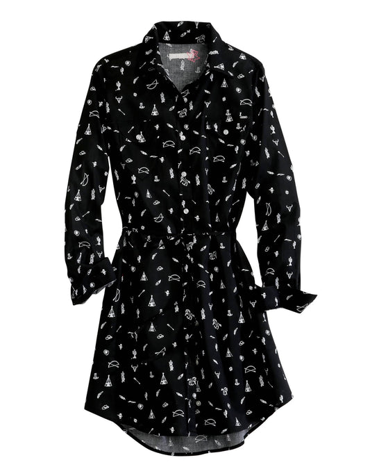 Tin Haul WOMENS WESTERN DITSY  LONG SLEEVE SHIRT DRESS