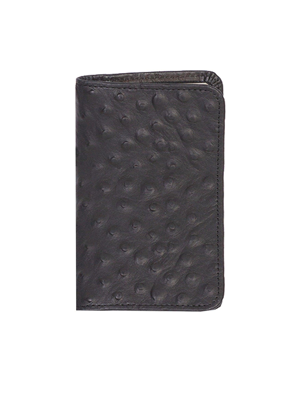 Scully Leather Black Ostrich Leather Personal Phone/Address - Scully Leather