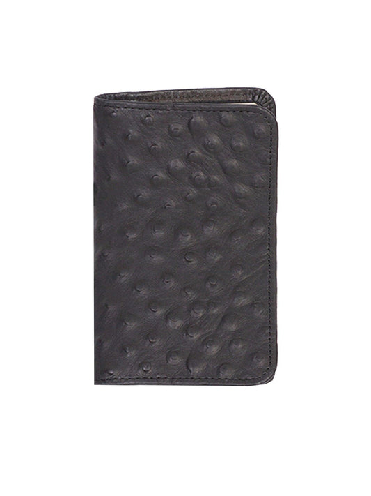 Scully Leather Black Ostrich Leather Personal Phone/Address - Scully Leather