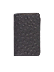 Scully Leather Black Ostrich Leather Personal Phone/Address - Scully Leather