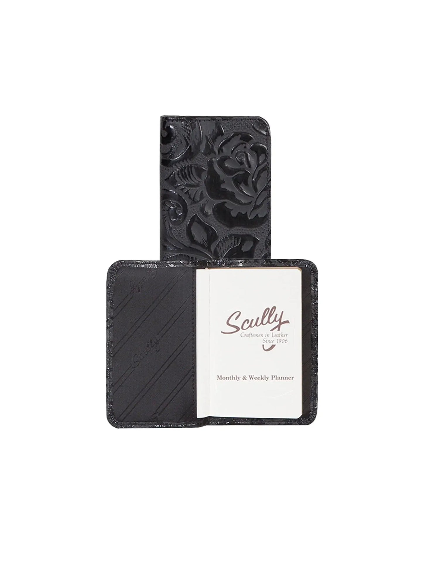 Scully Leather Black New Tooled Leather Personal Weekly Planner - Scully Leather - Flyclothing LLC