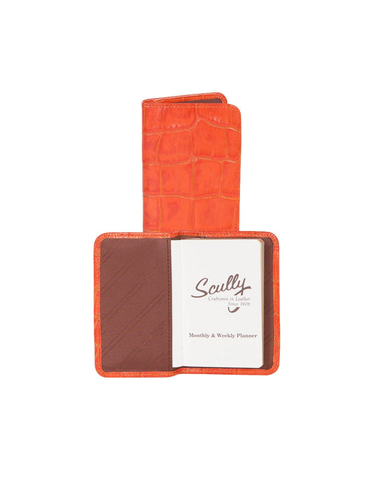 Scully Leather Sunset Lg. Croco Embossed Leather Ruled Personal Noter - Scully Leather