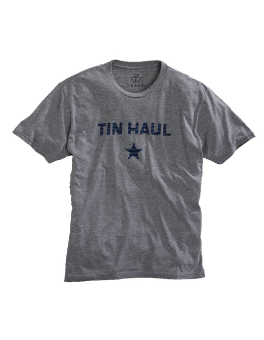Tin Haul MENS TIN HAUL STAR W/LINES SCREEN PRINT HEATHER GREY SHORT SLEEVE T-SHIRT