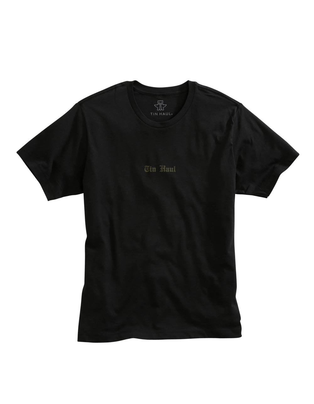 Tin Haul MENS TIN HAUL OLD ENGLISH STYLE LETTERS BLACK SHORT SLEEVE T-SHIRT